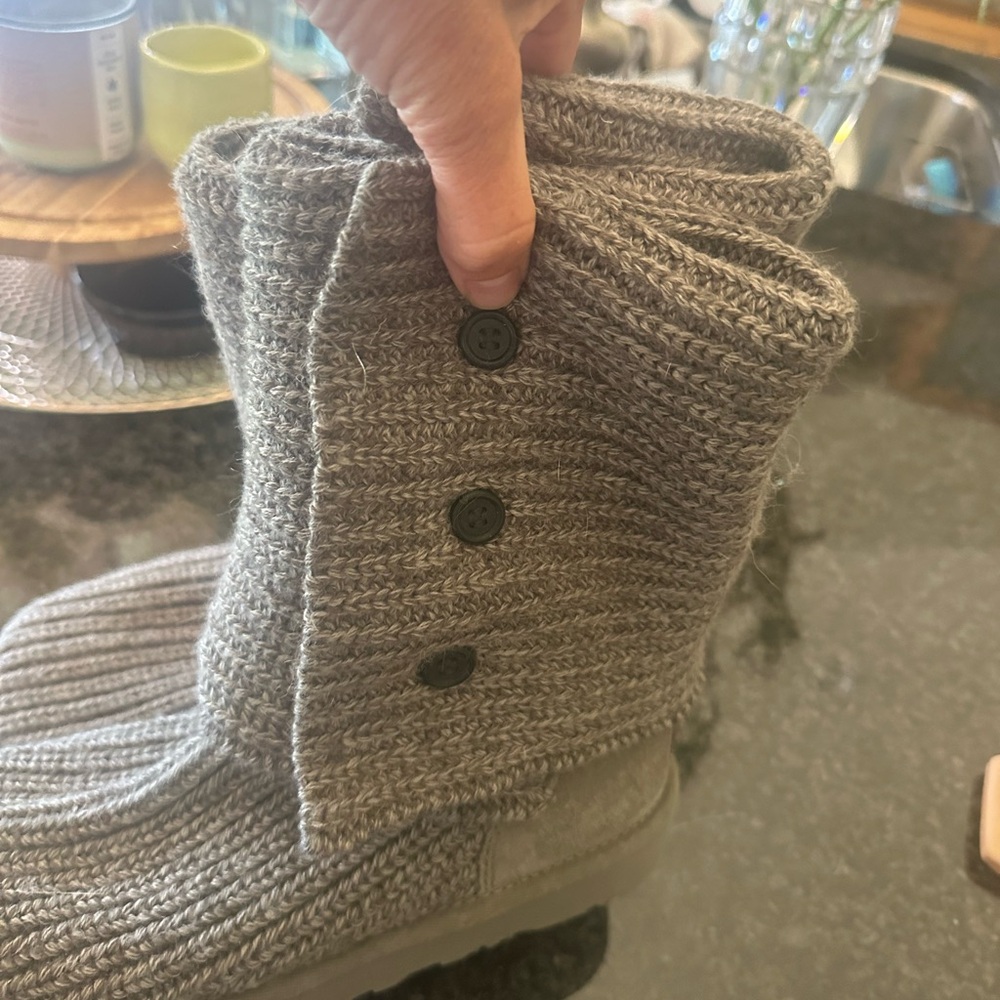 Ugg grey sweater boots. Size 8.  Wear tall or fold down for short boot.